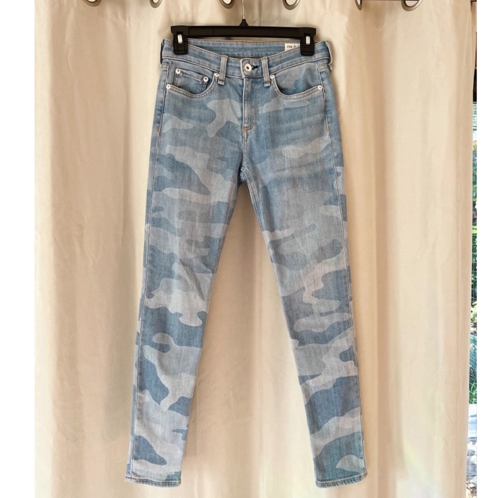Rag & Bone Faded Camo Cate Mid-Rise Slim Fit Ankle Skinny Jeans Size 24